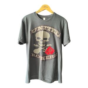 Mosquitohead United Rockers Skull Graphic Tee Y2K Faded Black Made in USA Size M
